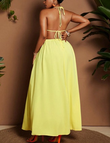 Rochie maxi Shein Curve+, galben