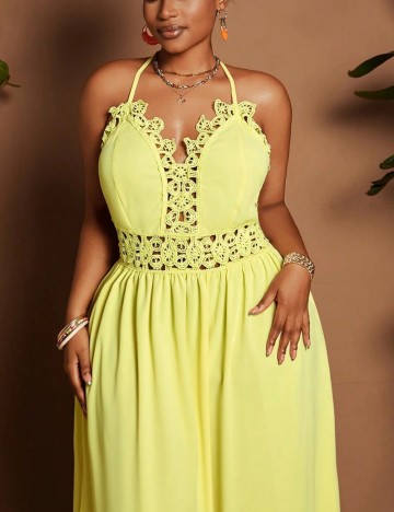 Rochie maxi Shein Curve+, galben