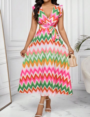 Rochie midi Shein, mix culori