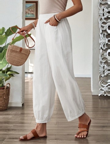 Pantaloni Shein, alb