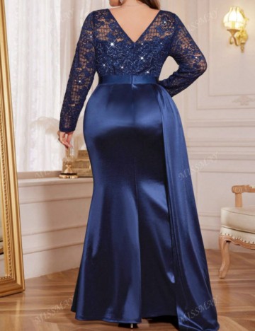 Rochie de ocazie Shein Curve+, albastru