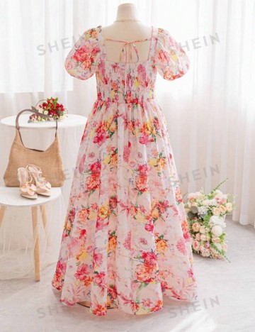 Rochie maxi Shein Curve+, mix culori