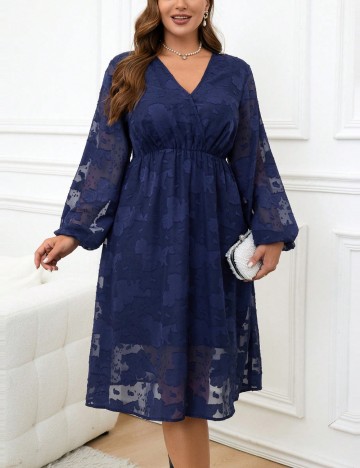 Rochie midi Shein Curve+, albastru