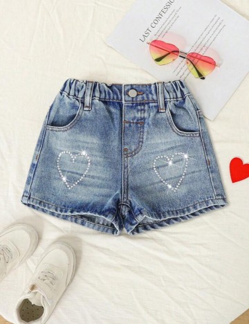 Pantaloni scurți de blugi Shein, albastru