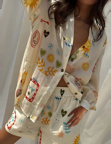 Compleu pijamale Shein, mix culori