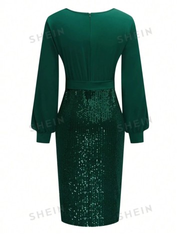 Rochie midi Shein Curve+, verde