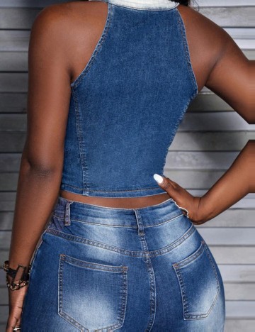 Top Shein, albastru