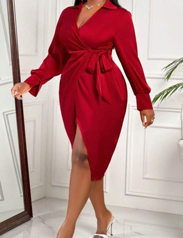 Rochie midi Shein Curve+, roșu