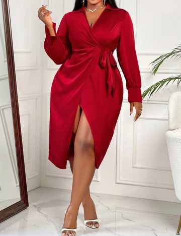Rochie midi Shein Curve+, roșu