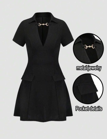 Rochie mini Shein Curve+, negru
