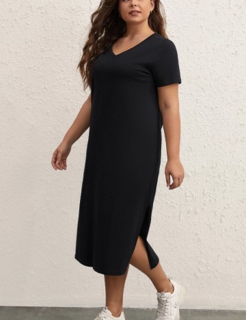 Rochie midi Shein Curve+, negru