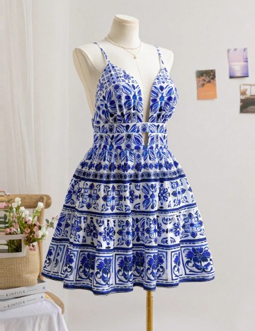 Rochie mini Shein Curve+, mix culori