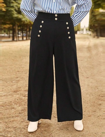 Pantaloni Office Shein Curve+, negru