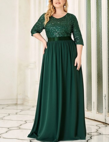 Rochie de ocazie Shein Curve+, verde