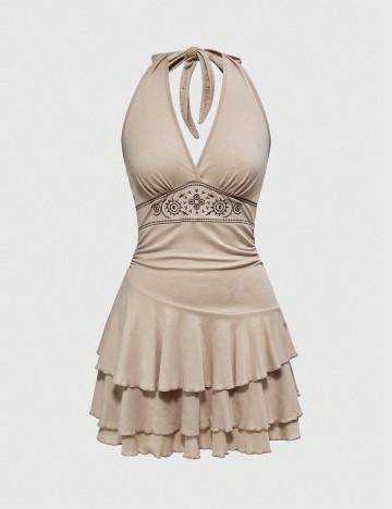 Rochie mini Romwe by Shein, bej
