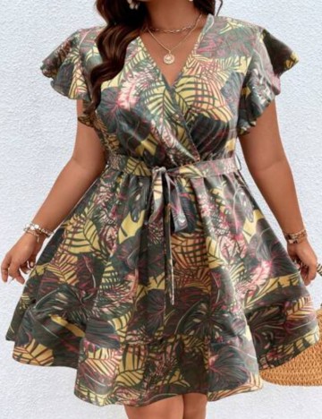 Rochie mini Shein Curve+, mix culori