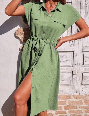 Rochie midi Shein Curve+, verde