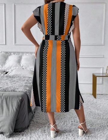 Rochie midi Shein Curve+, mix culori