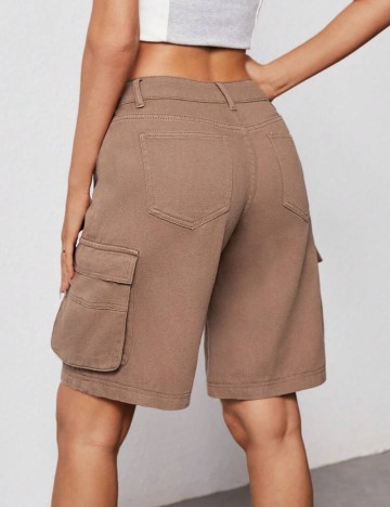 Pantaloni scurți de blugi Shein, maro