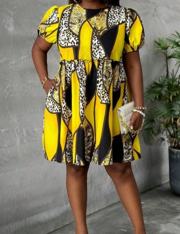 Rochie mini Shein Curve+, mix culori