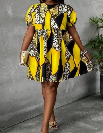 Rochie mini Shein Curve+, mix culori