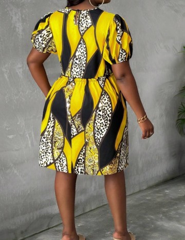 Rochie mini Shein Curve+, mix culori