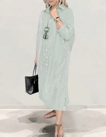 Rochie tip cămașă Shein Curve+, mix culori