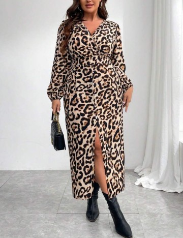 Rochie midi Shein Curve+, mix culori