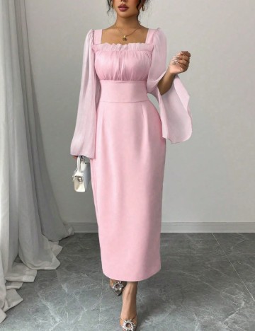 Rochie midi Shein, roz