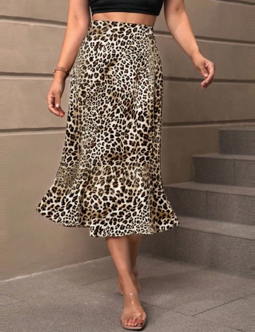 Fustă midi Shein, animal print