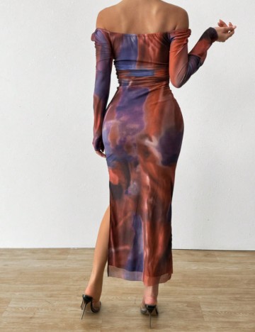 Rochie maxi Shein, mix culori