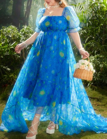 Rochie maxi Shein Curve+, mix culori