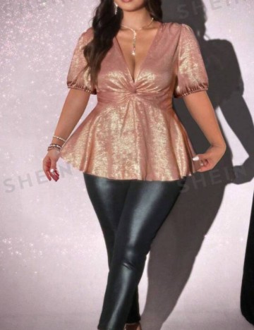Cămașă cu mânecă scurtă Shein Curve+, mix culori