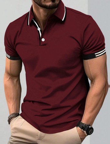 Tricou MANFINITY by Shein, vișiniu