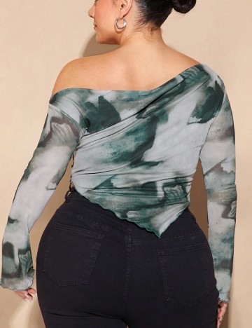 Bluză Shein Curve+, verde
