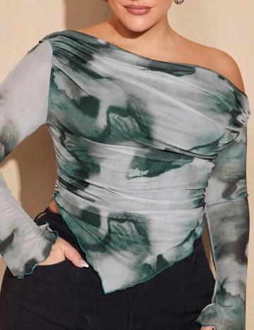 Bluză Shein Curve+, verde