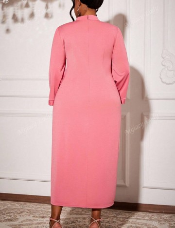 Rochie maxi Shein Curve+, roz