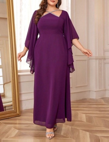 Rochie de ocazie Shein Curve+, mov