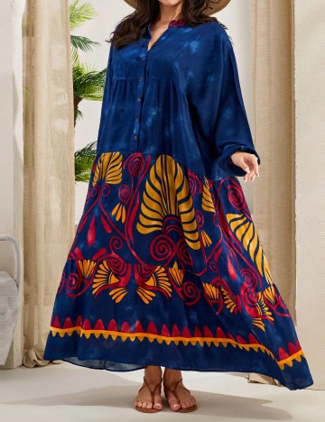 Rochie maxi Shein Curve+, albastru