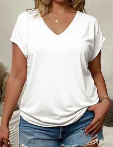 Tricou Shein Curve+, alb