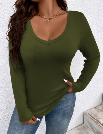 Bluză Shein Curve+, verde