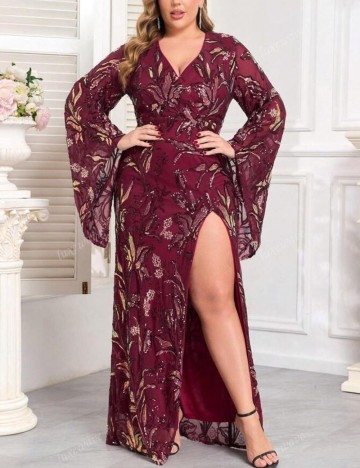 Rochie de ocazie Shein Curve+, vișiniu