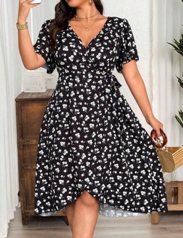 Rochie midi Shein Curve+, mix culori