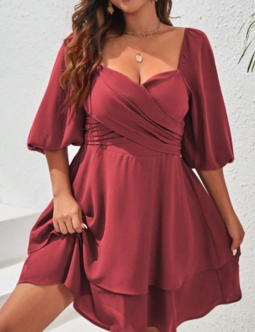 Rochie mini Shein Curve+, cărămiziu