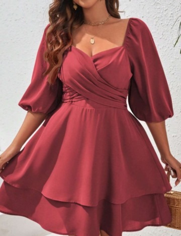 Rochie mini Shein Curve+, cărămiziu