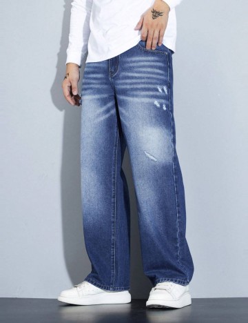 Jeans MANFINITY by Shein, albastru