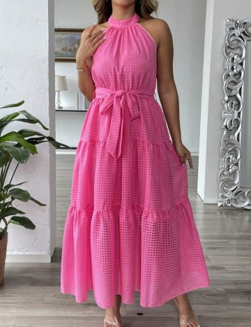 Rochie maxi Shein Curve+, roz