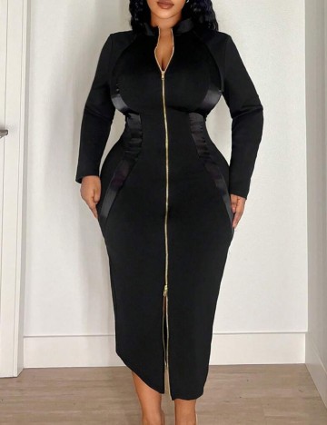 Rochie midi Shein Curve+, negru