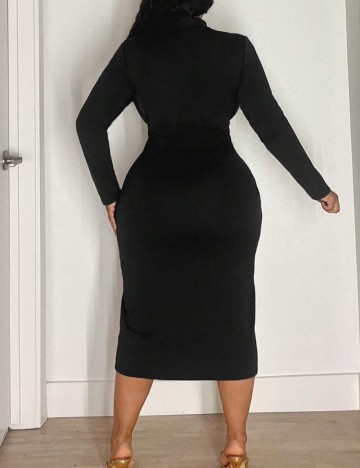 Rochie midi Shein Curve+, negru