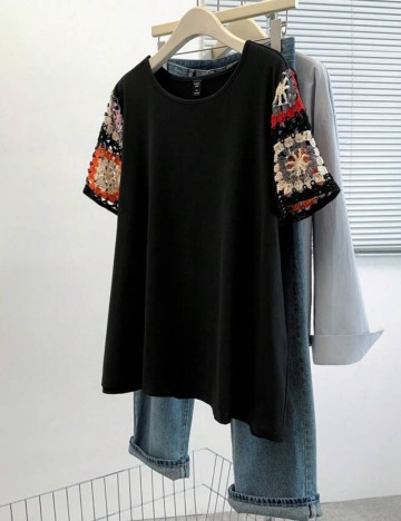Tricou Shein Curve+, negru